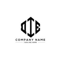 DIE letter logo design with polygon shape. DIE polygon and cube shape logo design. DIE hexagon vector logo template white and black colors. DIE monogram, business and real estate logo.