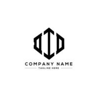 DID letter logo design with polygon shape. DID polygon and cube shape logo design. DID hexagon vector logo template white and black colors. DID monogram, business and real estate logo.