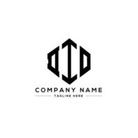 DIO letter logo design with polygon shape. DIO polygon and cube shape logo design. DIO hexagon vector logo template white and black colors. DIO monogram, business and real estate logo.