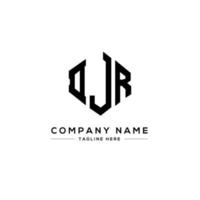 diseño de logotipo de letra djr con forma de polígono. diseño de logotipo en forma de cubo y polígono djr. djr hexagon vector logo plantilla colores blanco y negro. monograma djr, logotipo empresarial y inmobiliario.