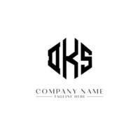 DKS letter logo design with polygon shape. DKS polygon and cube shape logo design. DKS hexagon vector logo template white and black colors. DKS monogram, business and real estate logo.