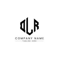 DLR letter logo design with polygon shape. DLR polygon and cube shape logo design. DLR hexagon vector logo template white and black colors. DLR monogram, business and real estate logo.