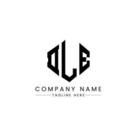 DLE letter logo design with polygon shape. DLE polygon and cube shape logo design. DLE hexagon vector logo template white and black colors. DLE monogram, business and real estate logo.
