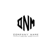 DNM letter logo design with polygon shape. DNM polygon and cube shape logo design. DNM hexagon vector logo template white and black colors. DNM monogram, business and real estate logo.