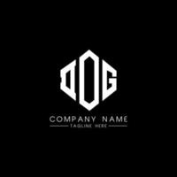 DOG letter logo design with polygon shape. DOG polygon and cube shape logo design. DOG hexagon vector logo template white and black colors. DOG monogram, business and real estate logo.
