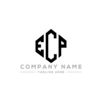 ECP letter logo design with polygon shape. ECP polygon and cube shape logo design. ECP hexagon vector logo template white and black colors. ECP monogram, business and real estate logo.