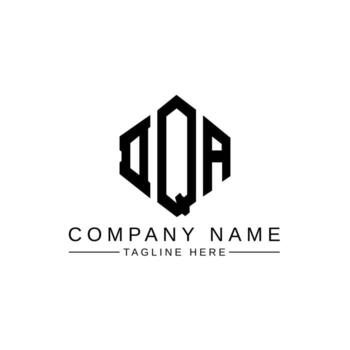 DQA letter logo design with polygon shape. DQA polygon and cube shape logo design. DQA hexagon vector logo template white and black colors. DQA monogram, business and real estate logo.