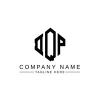 DQP letter logo design with polygon shape. DQP polygon and cube shape logo design. DQP hexagon vector logo template white and black colors. DQP monogram, business and real estate logo.