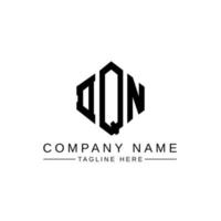 DQN letter logo design with polygon shape. DQN polygon and cube shape logo design. DQN hexagon vector logo template white and black colors. DQN monogram, business and real estate logo.