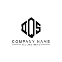 DQS letter logo design with polygon shape. DQS polygon and cube shape logo design. DQS hexagon vector logo template white and black colors. DQS monogram, business and real estate logo.