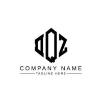 DQZ letter logo design with polygon shape. DQZ polygon and cube shape logo design. DQZ hexagon vector logo template white and black colors. DQZ monogram, business and real estate logo.