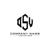 DSV letter logo design with polygon shape. DSV polygon and cube shape logo design. DSV hexagon vector logo template white and black colors. DSV monogram, business and real estate logo.