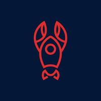 Abstract Lobster Rocket Logo Template vector
