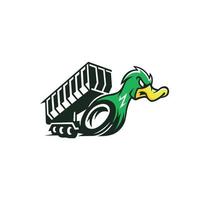 Angry Duck Dumpster Concept Logo Template vector