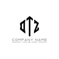DTZ letter logo design with polygon shape. DTZ polygon and cube shape logo design. DTZ hexagon vector logo template white and black colors. DTZ monogram, business and real estate logo.