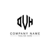 DVH letter logo design with polygon shape. DVH polygon and cube shape logo design. DVH hexagon vector logo template white and black colors. DVH monogram, business and real estate logo.