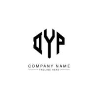 DYP letter logo design with polygon shape. DYP polygon and cube shape logo design. DYP hexagon vector logo template white and black colors. DYP monogram, business and real estate logo.