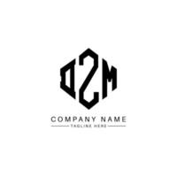 DZM letter logo design with polygon shape. DZM polygon and cube shape logo design. DZM hexagon vector logo template white and black colors. DZM monogram, business and real estate logo.