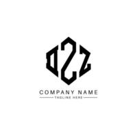 DZZ letter logo design with polygon shape. DZZ polygon and cube shape logo design. DZZ hexagon vector logo template white and black colors. DZZ monogram, business and real estate logo.