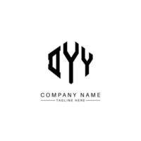 DYY letter logo design with polygon shape. DYY polygon and cube shape logo design. DYY hexagon vector logo template white and black colors. DYY monogram, business and real estate logo.