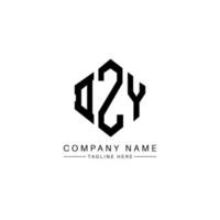 DZY letter logo design with polygon shape. DZY polygon and cube shape logo design. DZY hexagon vector logo template white and black colors. DZY monogram, business and real estate logo.