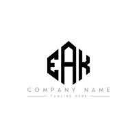 diseño de logotipo de letra eak con forma de polígono. Diseño de logotipo en forma de polígono y cubo. Eak hexágono vector logo plantilla colores blanco y negro. monograma eak, logotipo empresarial y inmobiliario.