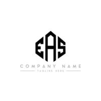 EAS letter logo design with polygon shape. EAS polygon and cube shape logo design. EAS hexagon vector logo template white and black colors. EAS monogram, business and real estate logo.