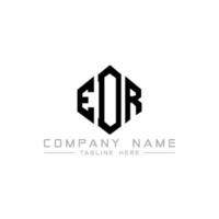 EDR letter logo design with polygon shape. EDR polygon and cube shape logo design. EDR hexagon vector logo template white and black colors. EDR monogram, business and real estate logo.