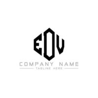EDV letter logo design with polygon shape. EDV polygon and cube shape logo design. EDV hexagon vector logo template white and black colors. EDV monogram, business and real estate logo.