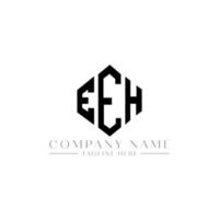 diseño de logotipo de letra eeh con forma de polígono. eeh polígono y diseño de logotipo en forma de cubo. eeh hexágono vector logo plantilla colores blanco y negro. eeh monograma, logotipo comercial e inmobiliario.