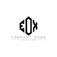 EDX letter logo design with polygon shape. EDX polygon and cube shape logo design. EDX hexagon vector logo template white and black colors. EDX monogram, business and real estate logo.