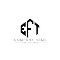 EFT letter logo design with polygon shape. EFT polygon and cube shape logo design. EFT hexagon vector logo template white and black colors. EFT monogram, business and real estate logo.