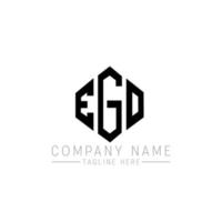 EGO letter logo design with polygon shape. EGO polygon and cube shape logo design. EGO hexagon vector logo template white and black colors. EGO monogram, business and real estate logo.