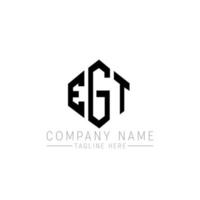 EGT letter logo design with polygon shape. EGT polygon and cube shape logo design. EGT hexagon vector logo template white and black colors. EGT monogram, business and real estate logo.