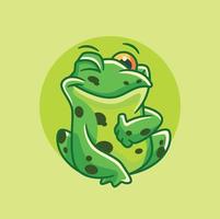 Winking Little Frog Cartoon Character vector