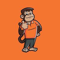personaje de mascota de simio mono de negocios inteligente vector