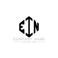 EIN letter logo design with polygon shape. EIN polygon and cube shape logo design. EIN hexagon vector logo template white and black colors. EIN monogram, business and real estate logo.