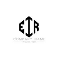 EIR letter logo design with polygon shape. EIR polygon and cube shape logo design. EIR hexagon vector logo template white and black colors. EIR monogram, business and real estate logo.