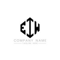 EIW letter logo design with polygon shape. EIW polygon and cube shape logo design. EIW hexagon vector logo template white and black colors. EIW monogram, business and real estate logo.