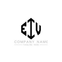 EIV letter logo design with polygon shape. EIV polygon and cube shape logo design. EIV hexagon vector logo template white and black colors. EIV monogram, business and real estate logo.