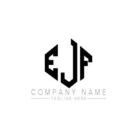 EJF letter logo design with polygon shape. EJF polygon and cube shape logo design. EJF hexagon vector logo template white and black colors. EJF monogram, business and real estate logo.