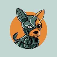 Chihuahua Half Robot Concept Character Illustration vector