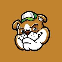 Cute Bulldog Face Cartoon Vector