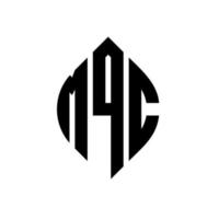 diseño de logotipo de letra de círculo mqc con forma de círculo y elipse. Letras de elipse mqc con estilo tipográfico. las tres iniciales forman un logo circular. vector de marca de letra de monograma abstracto del emblema del círculo mqc.