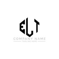 ELT letter logo design with polygon shape. ELT polygon and cube shape logo design. ELT hexagon vector logo template white and black colors. ELT monogram, business and real estate logo.