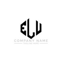 ELU letter logo design with polygon shape. ELU polygon and cube shape logo design. ELU hexagon vector logo template white and black colors. ELU monogram, business and real estate logo.