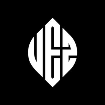 UEZ circle letter logo design with circle and ellipse shape. UEZ ellipse letters with typographic style. The three initials form a circle logo. UEZ Circle Emblem Abstract Monogram Letter Mark Vector. vector