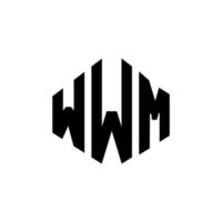 WWM letter logo design with polygon shape. WWM polygon and cube shape logo design. WWM hexagon vector logo template white and black colors. WWM monogram, business and real estate logo.