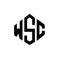WSC letter logo design with polygon shape. WSC polygon and cube shape logo design. WSC hexagon vector logo template white and black colors. WSC monogram, business and real estate logo.