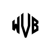 WVB letter logo design with polygon shape. WVB polygon and cube shape logo design. WVB hexagon vector logo template white and black colors. WVB monogram, business and real estate logo.